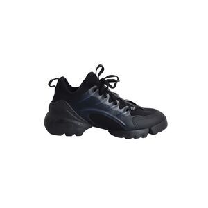 Dior D-Connect Sneakers in Black Leather and Neoprene